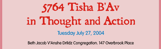 5764 Tisha B'Av in Thought and Action