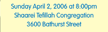 Sunday April 2, 2006 at 8:00pm